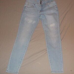 Angel  Kiss Women's Juniors Size 9 ankle Skinny Cotton Blend Stretch Jeans